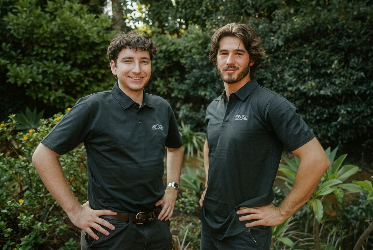 The SmartSpace Installations founders in branded uniform